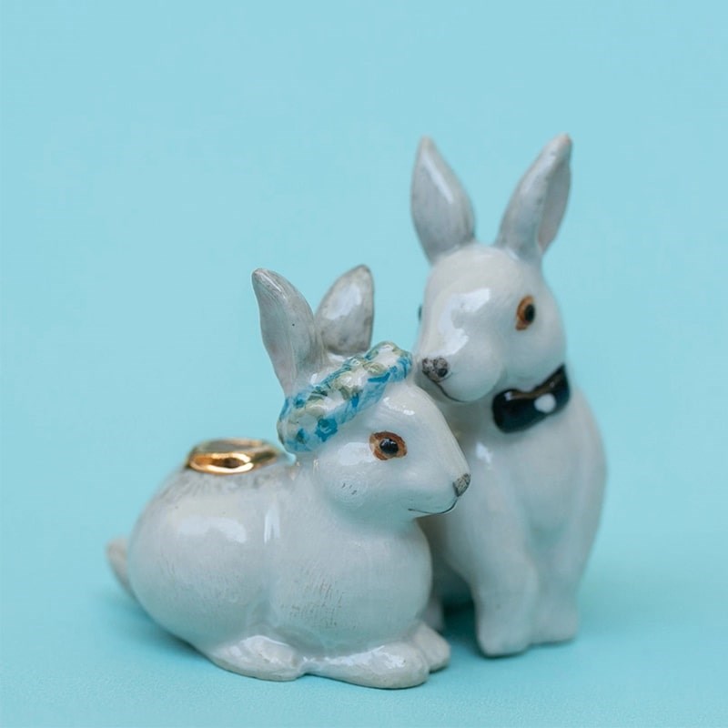 Love Bunnies Wedding Cake Topper