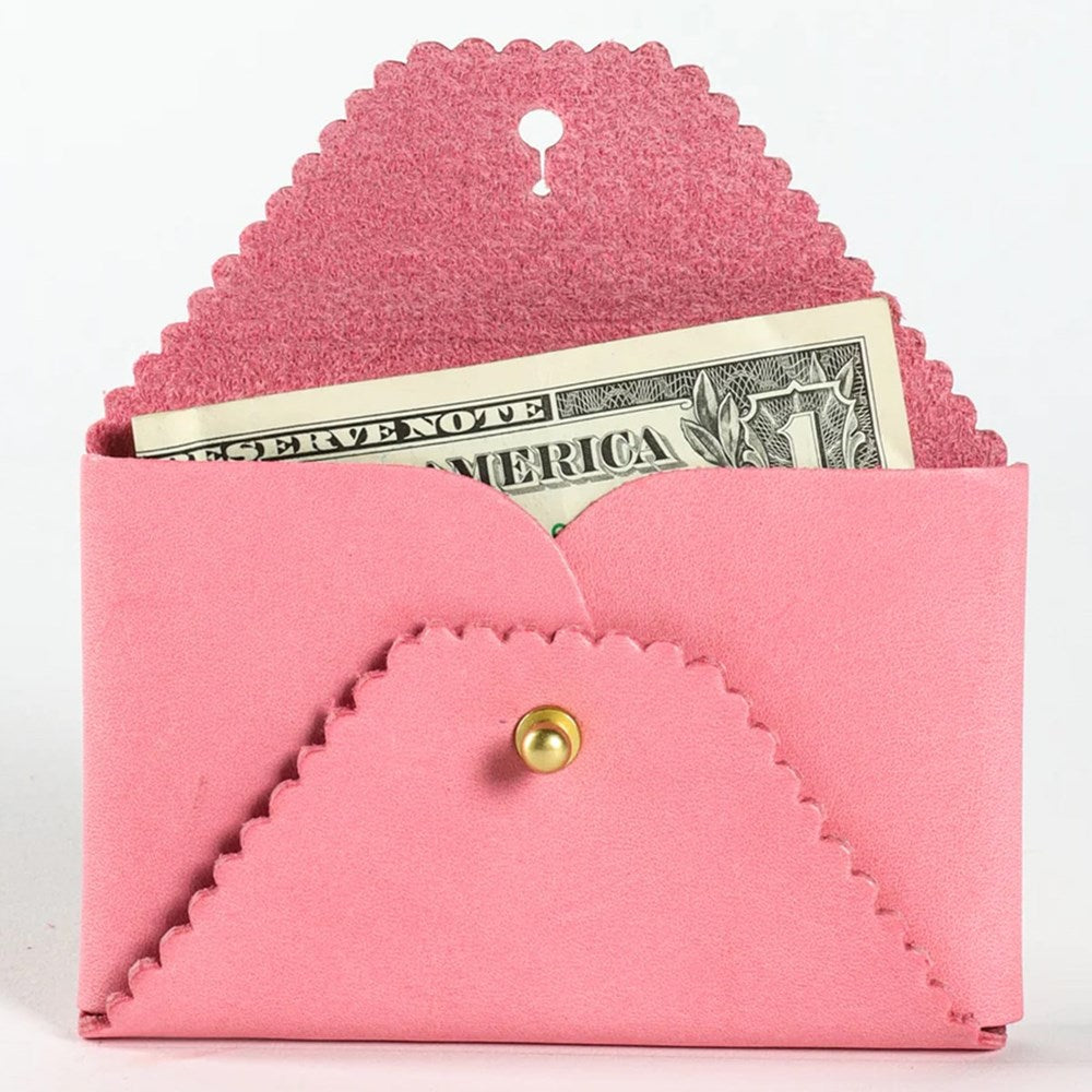 Scallop Wallet - Carnation + Orange