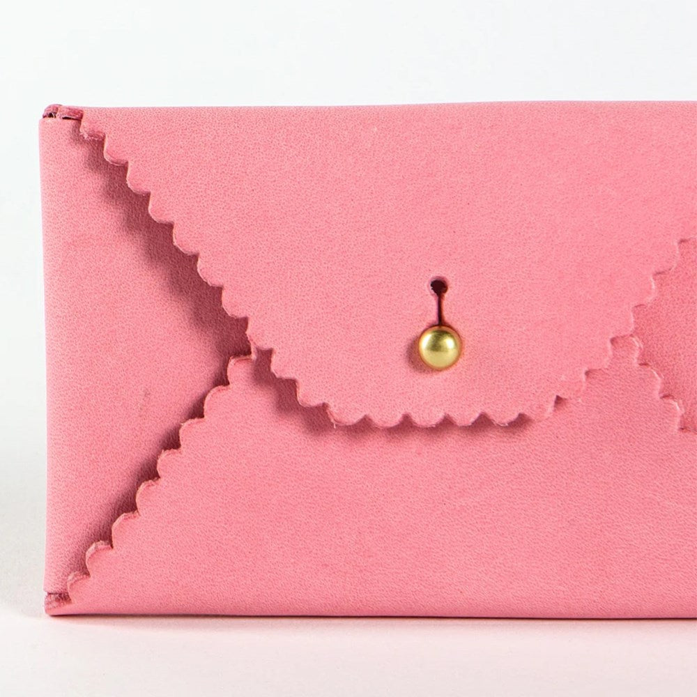Scallop Wallet - Carnation + Orange