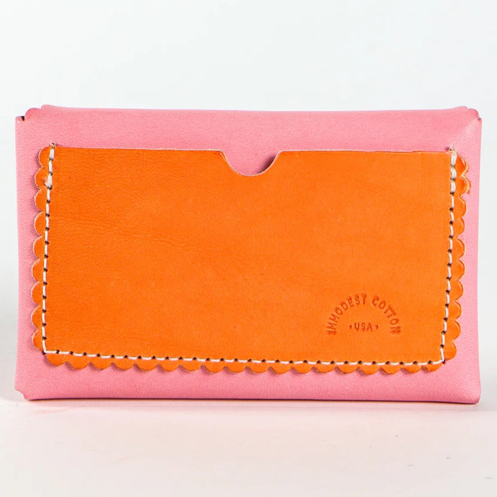 Scallop Wallet - Carnation + Orange