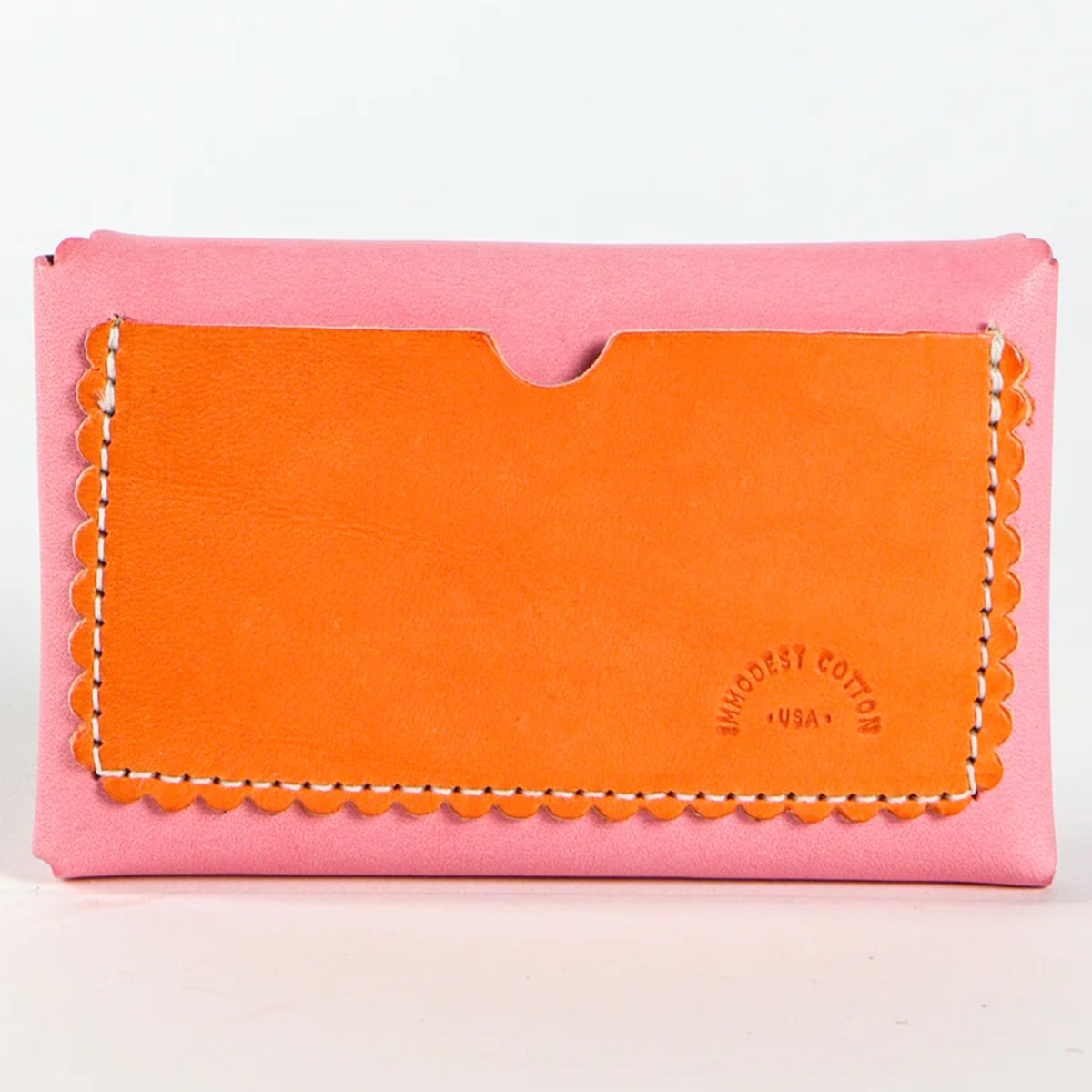 Scallop Wallet - Carnation + Orange
