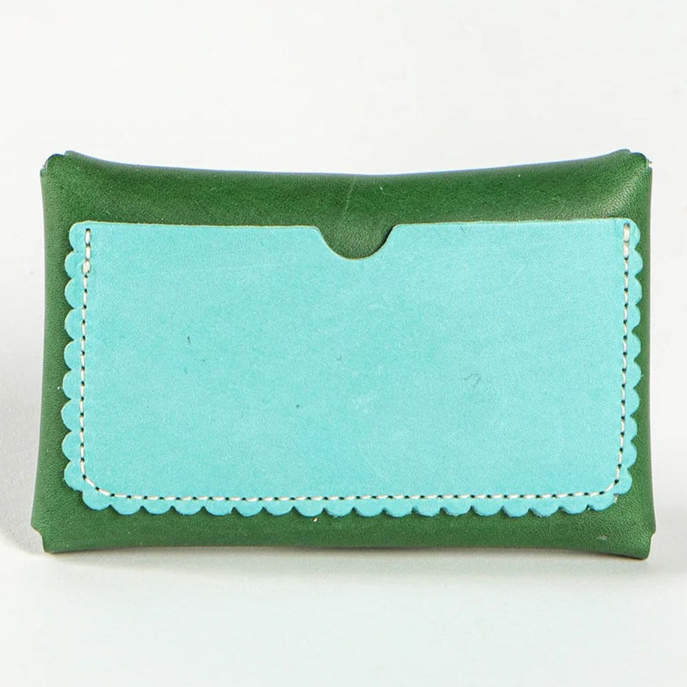 Scallop Wallet - Pine + Robin's Egg
