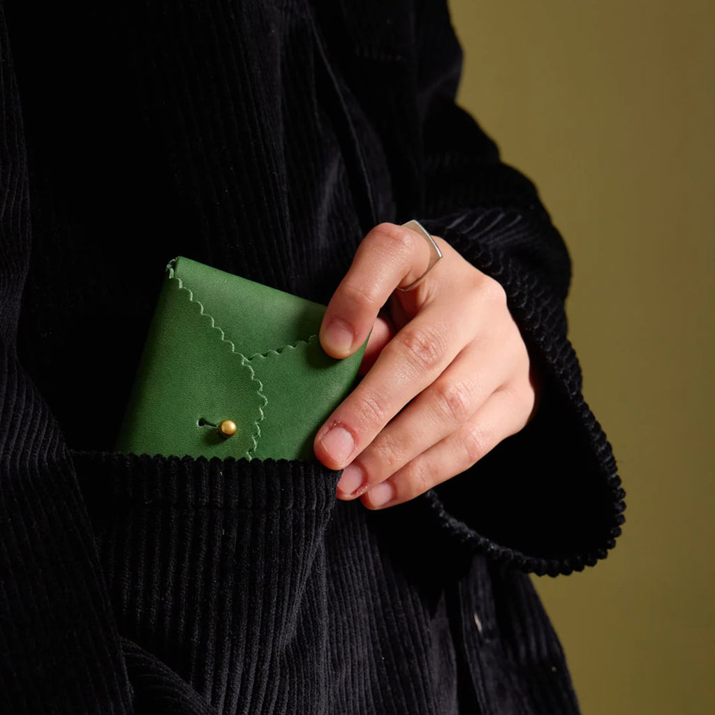 Scallop Wallet - Pine + Robin's Egg