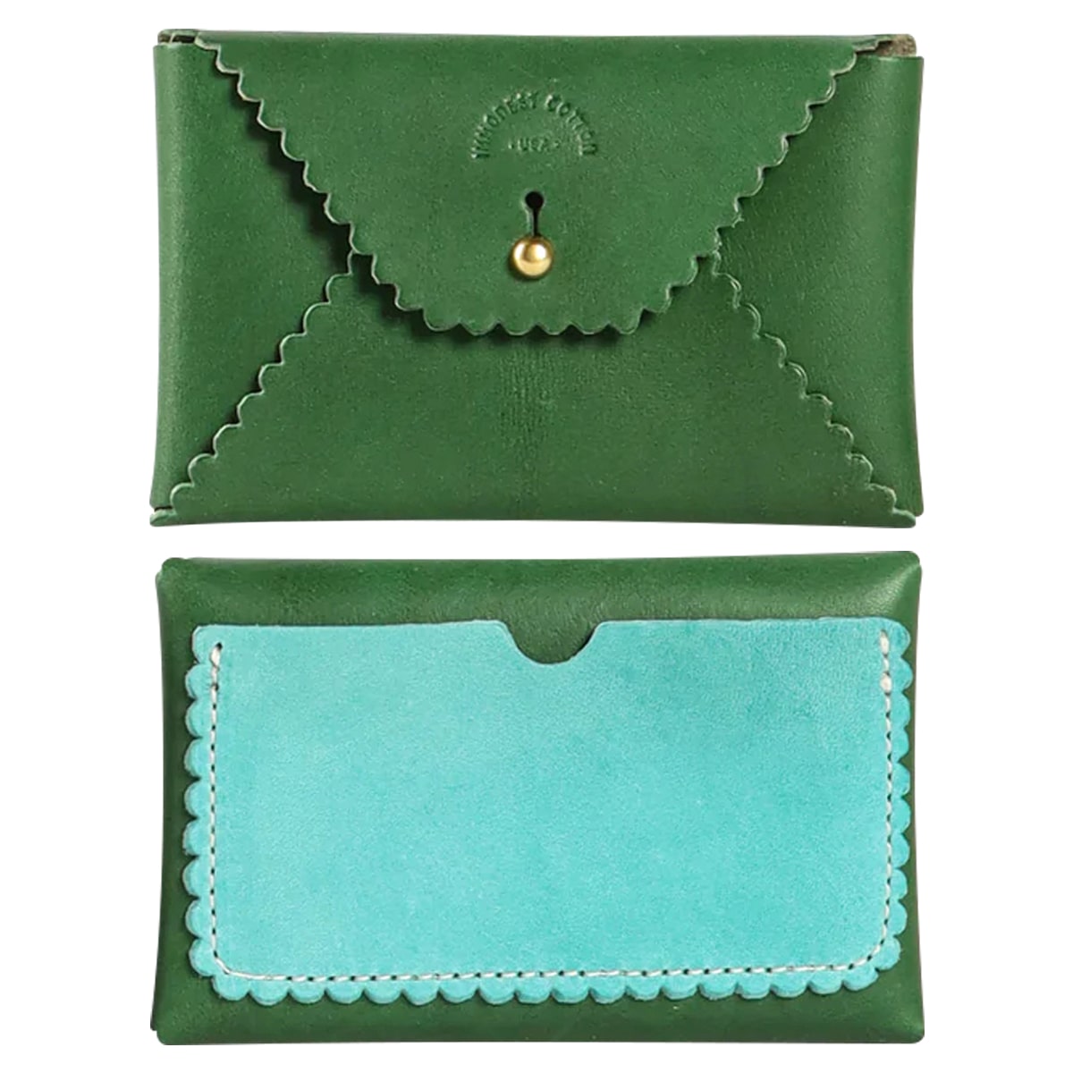 Scallop Wallet - Pine + Robin's Egg