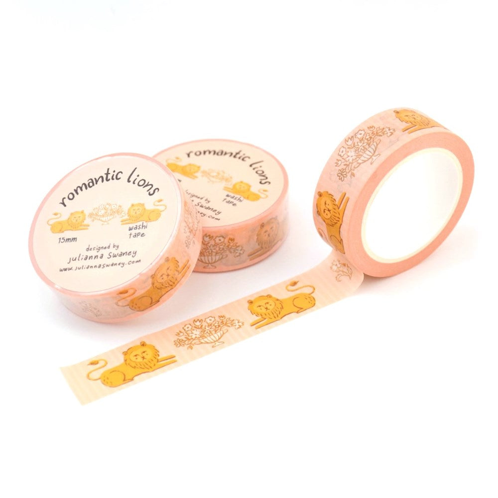 Romantic Lions Yellow Washi Tape